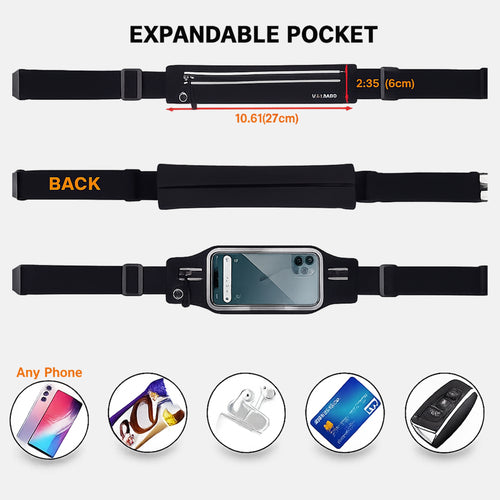 Slim Running Belt – Phone Holder Waist Pack for Men & Women (Fits All Phones)