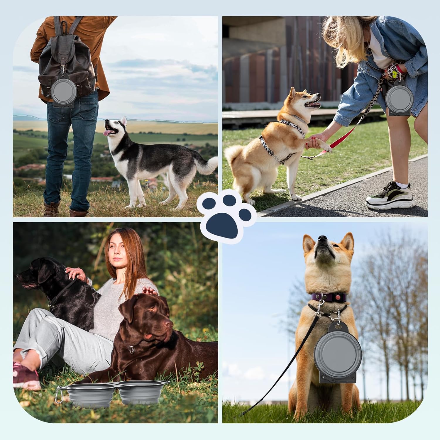 Tappwoo Travel Feed & Water Bowls for Dogs & Cats